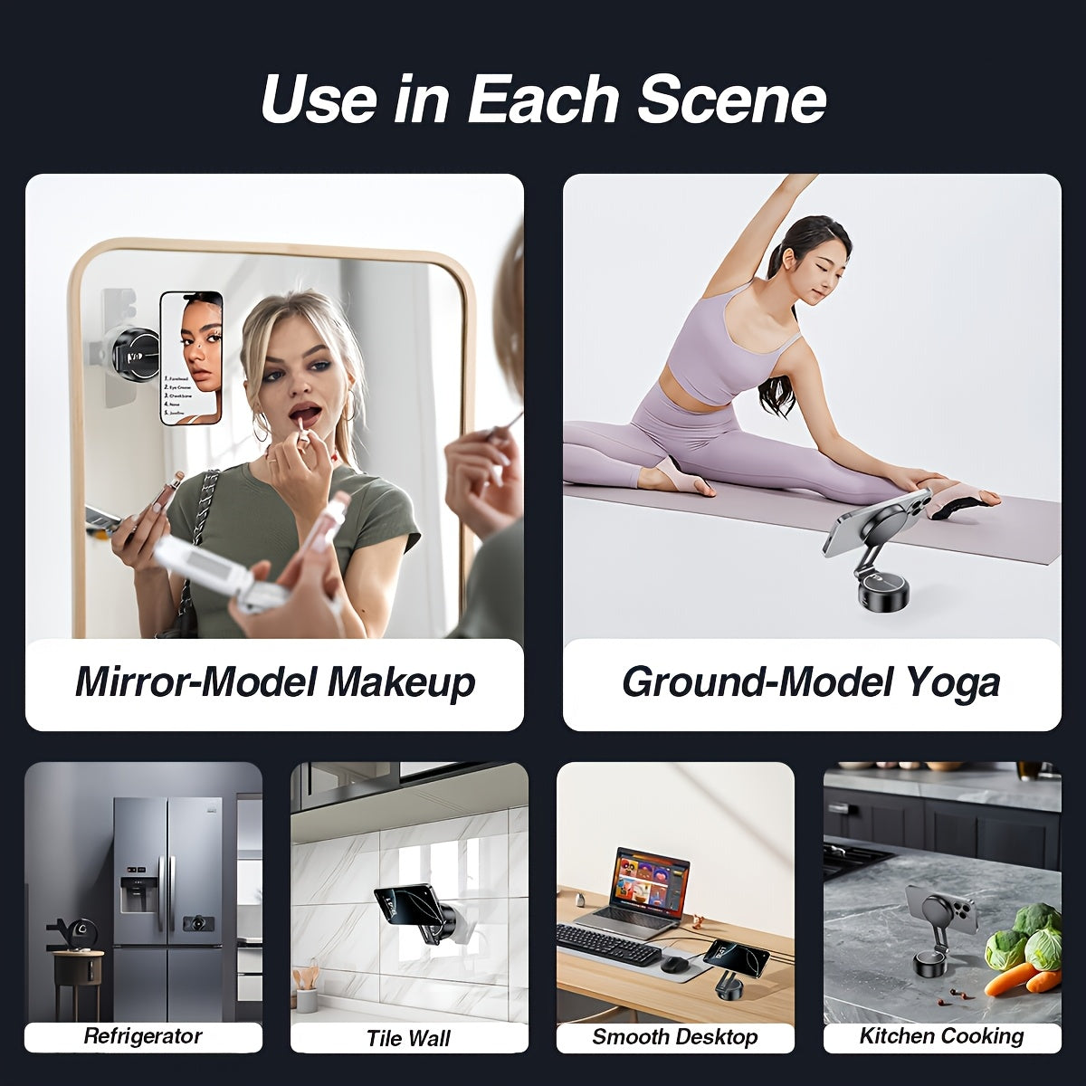 Car Mobile Phone Accessories, Car Mobile Phone Holder Base, Extendable, Electric Vacuum Suction Mobile Phone Holder, with Powerful Magnetic Suction Function, Free Magnetic Suction Accessories, Extended Connecting Rod, Automat