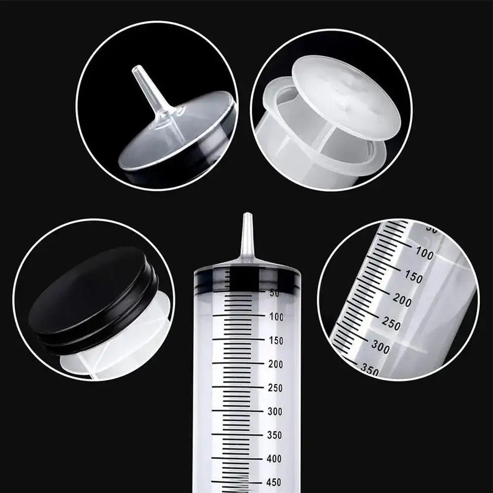 100/300/550ml Large Capacity Syringes Oil Pump With 1m Hose Pet Feeding Measuring Pump Hydroponics Nutrient Big Syringe - shift - knoobs