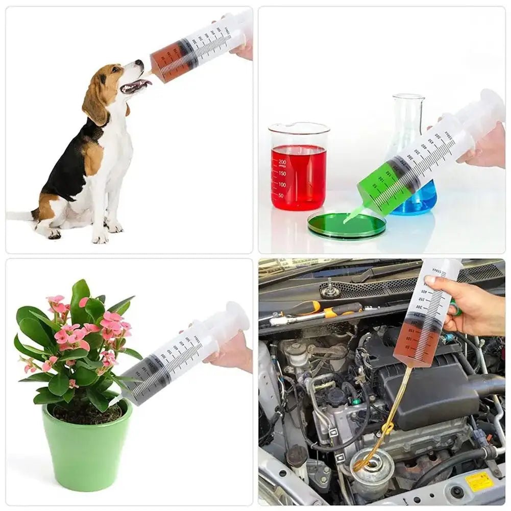 100/300/550ml Large Capacity Syringes Oil Pump With 1m Hose Pet Feeding Measuring Pump Hydroponics Nutrient Big Syringe - shift - knoobs