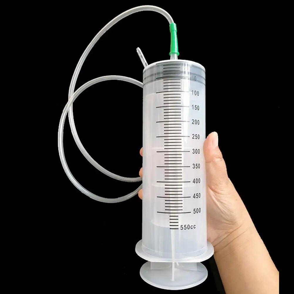 100/300/550ml Large Capacity Syringes Oil Pump With 1m Hose Pet Feeding Measuring Pump Hydroponics Nutrient Big Syringe - shift - knoobs