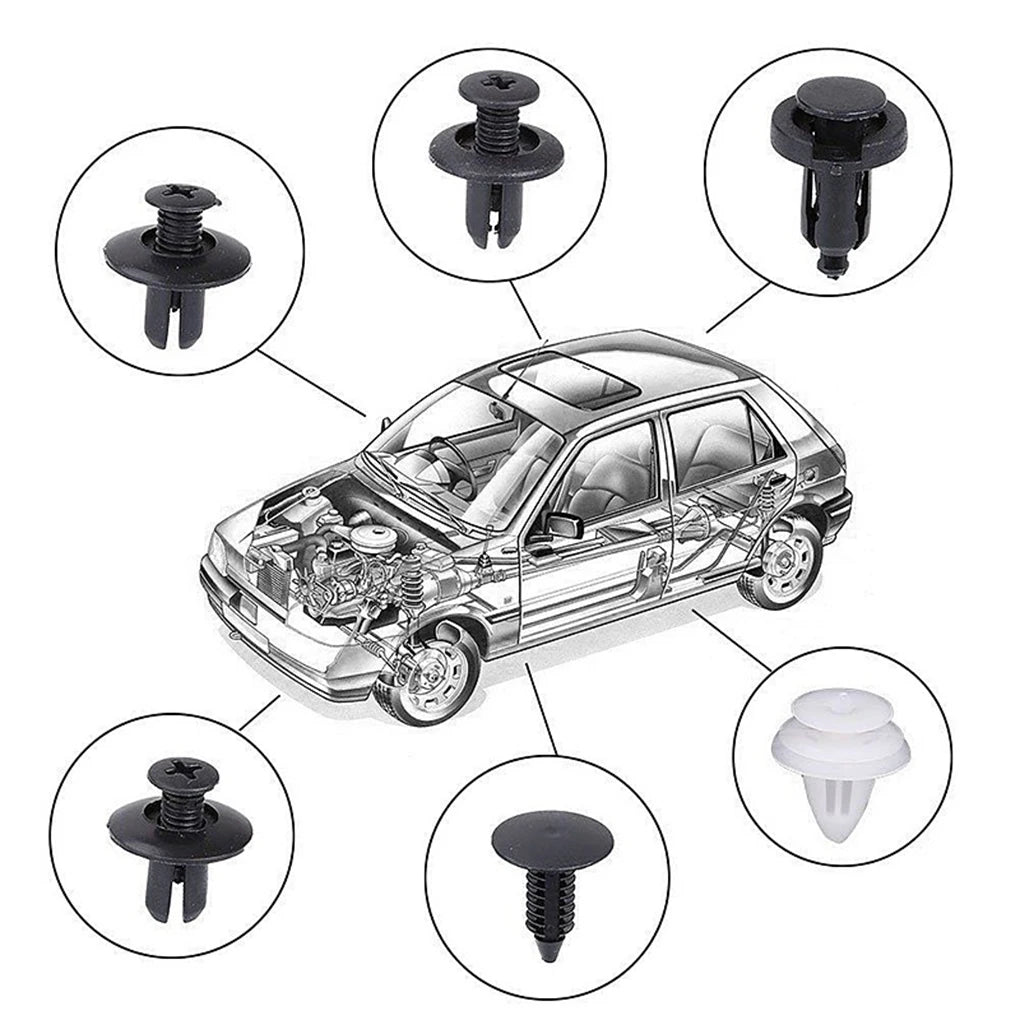 100pcs Auto Fastener Clip Car Fender Push Retainer Pin Rivet Bumper for Door Trim Panel Retainer, Box/Bag Package - shift - knoobs