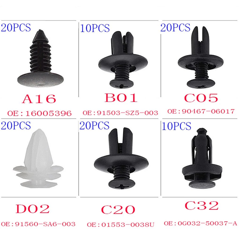 100pcs Auto Fastener Clip Car Fender Push Retainer Pin Rivet Bumper for Door Trim Panel Retainer, Box/Bag Package - shift - knoobs