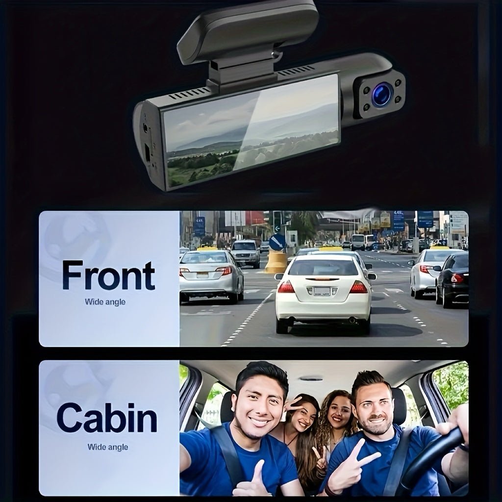 1080P Dual Camera Dash Cam For Cars With IR Night Vision, Loop Recording, And Wide Angle Lens - 3.16 Inch IPS Screen - shift-knoobs