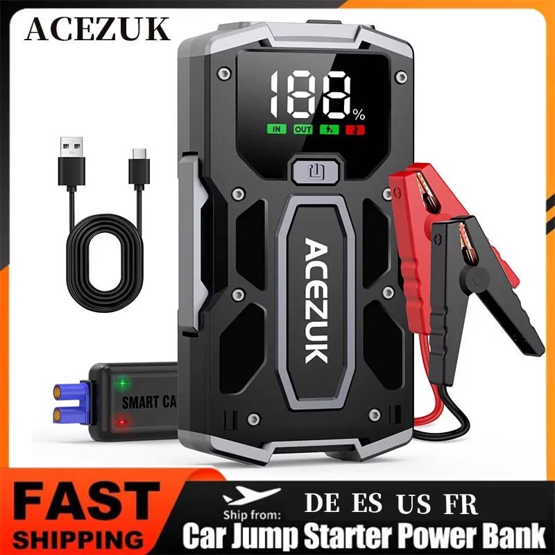 12800mAh Car Jump Starter Portable Power Bank Car Battery Booster 12V Car Starting Device for Petrol 7.0L Diesel 5.5L - shift - knoobs
