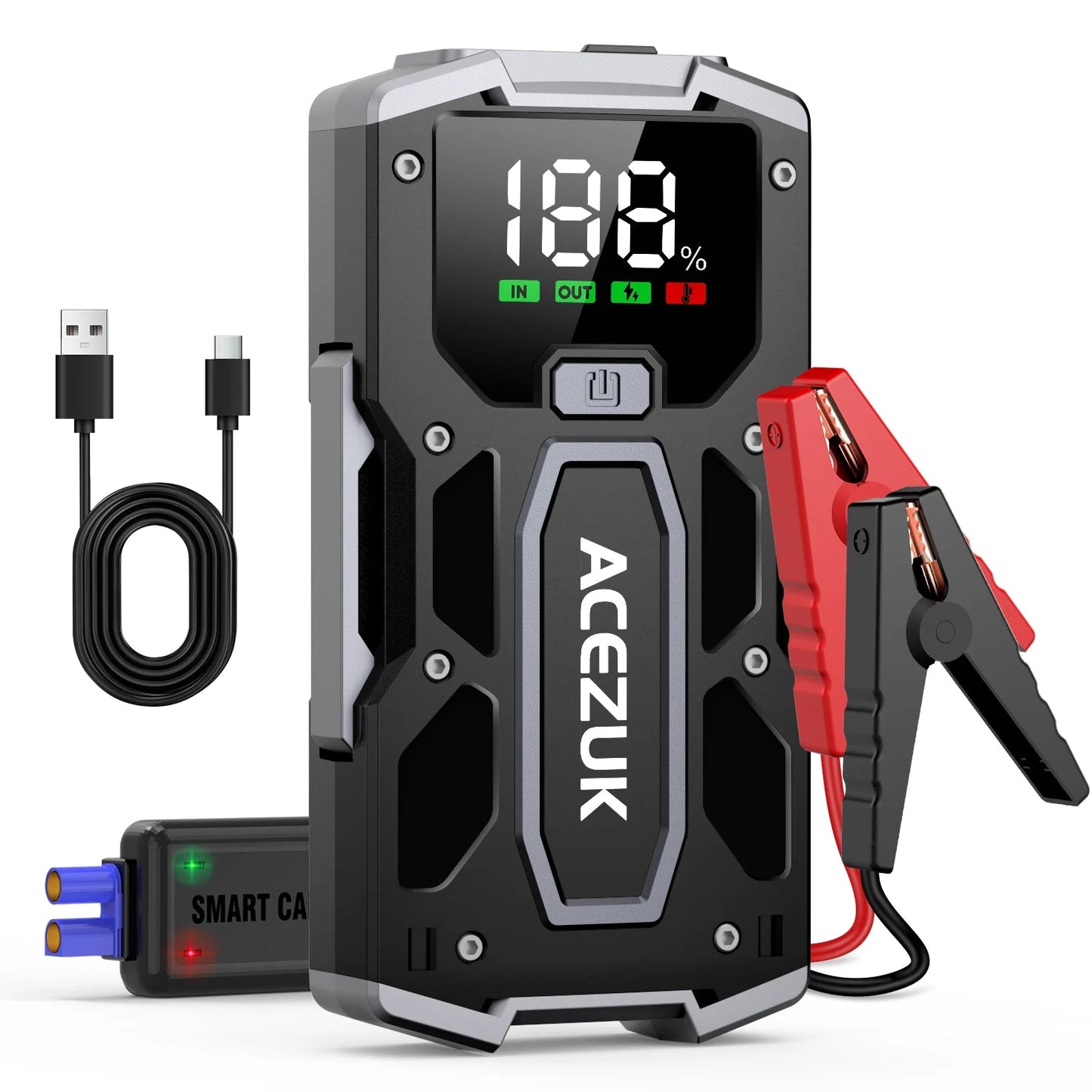 12800mAh Car Jump Starter Portable Power Bank Car Battery Booster 12V Car Starting Device for Petrol 7.0L Diesel 5.5L - shift - knoobs