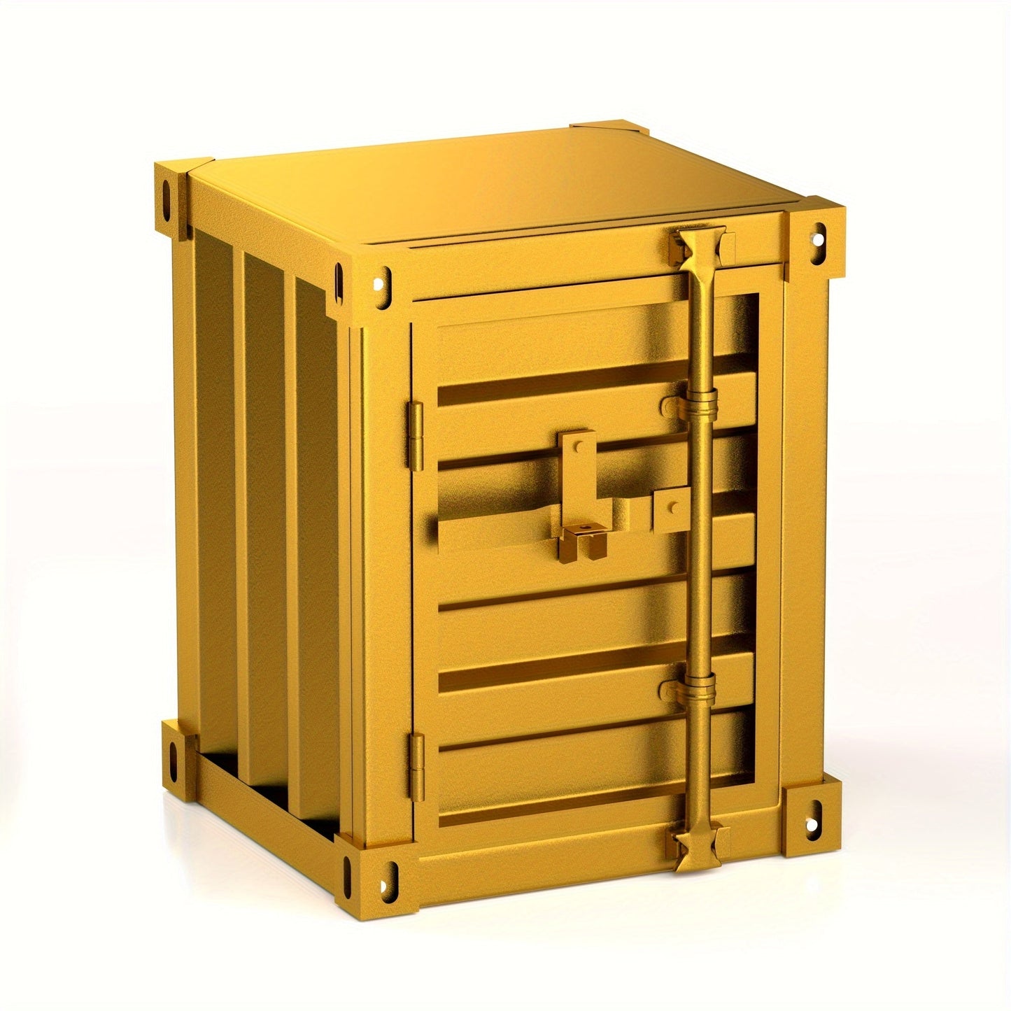 1pc 1 Door/2 Door Industrial Container, Side Table, Retro Bedside Table, Storage Cabinet With Door And Lock - shift - knoobs