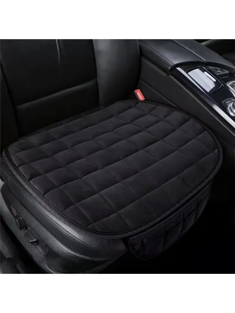 1pc New single piece backless plush car seat cushion for all seasons, non - slip and free of binding - square - shift - knoobs