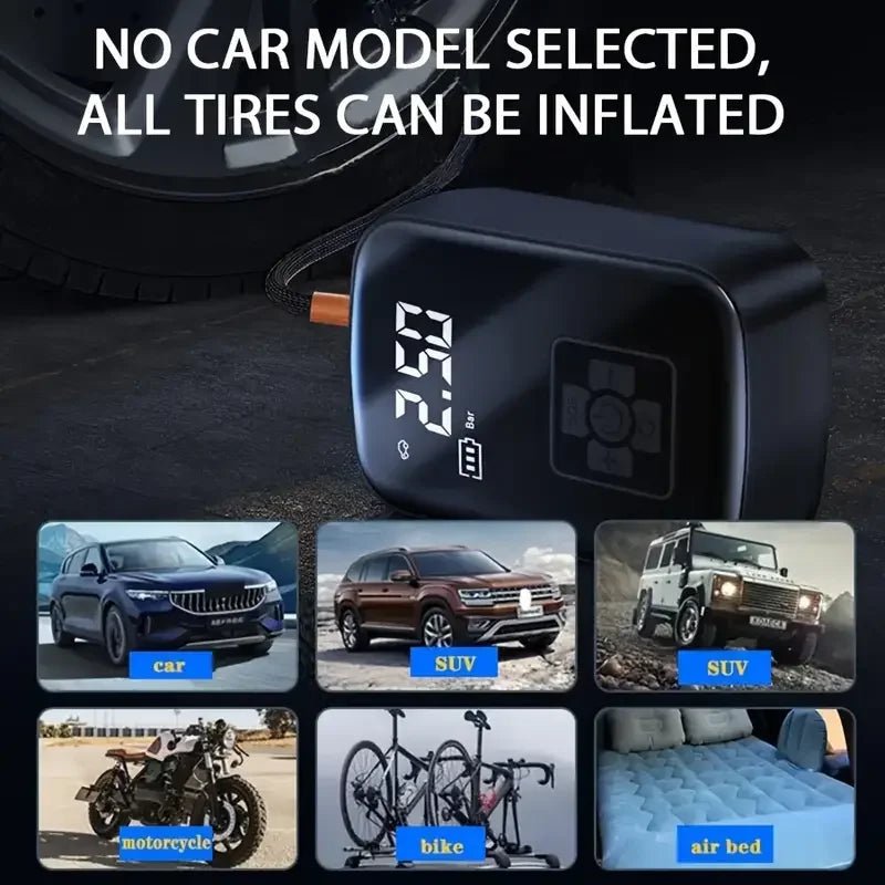 1pc Wireless Car Air Compressor Air Pump Electric Tire Inflator Pump for Motorcycle Bicycle Boat AUTO Tyre Balls Inflatable - shift - knoobs