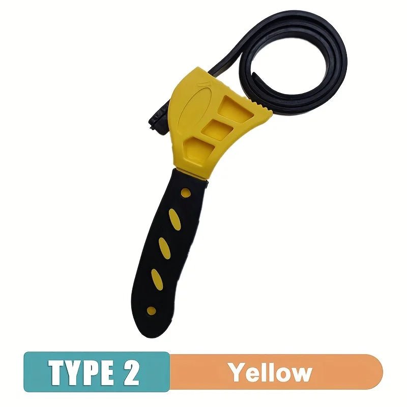 1Pcs 6inch Belt Wrench Oil Filter Puller Strap Spanner Chain Wrench Strap Opener, Adjustable Disassembly Tool - shift - knoobs