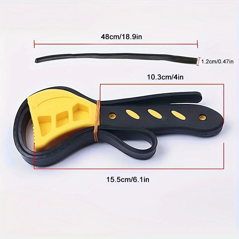 1Pcs 6inch Belt Wrench Oil Filter Puller Strap Spanner Chain Wrench Strap Opener, Adjustable Disassembly Tool - shift - knoobs