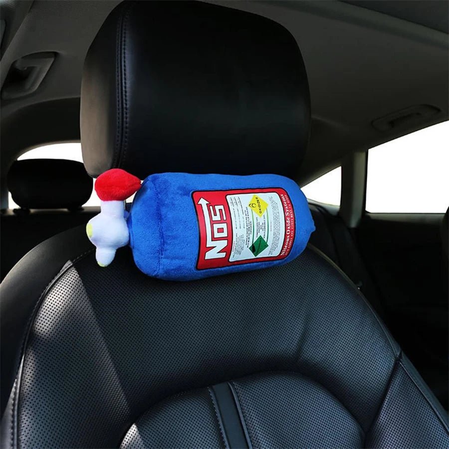 2023 New Car Neck Pillow Car Headrest for Driver Front Passenger Seat NOS Bottle Pillow Car Decor Headrest Cushion Plush Pillow - shift - knoobs