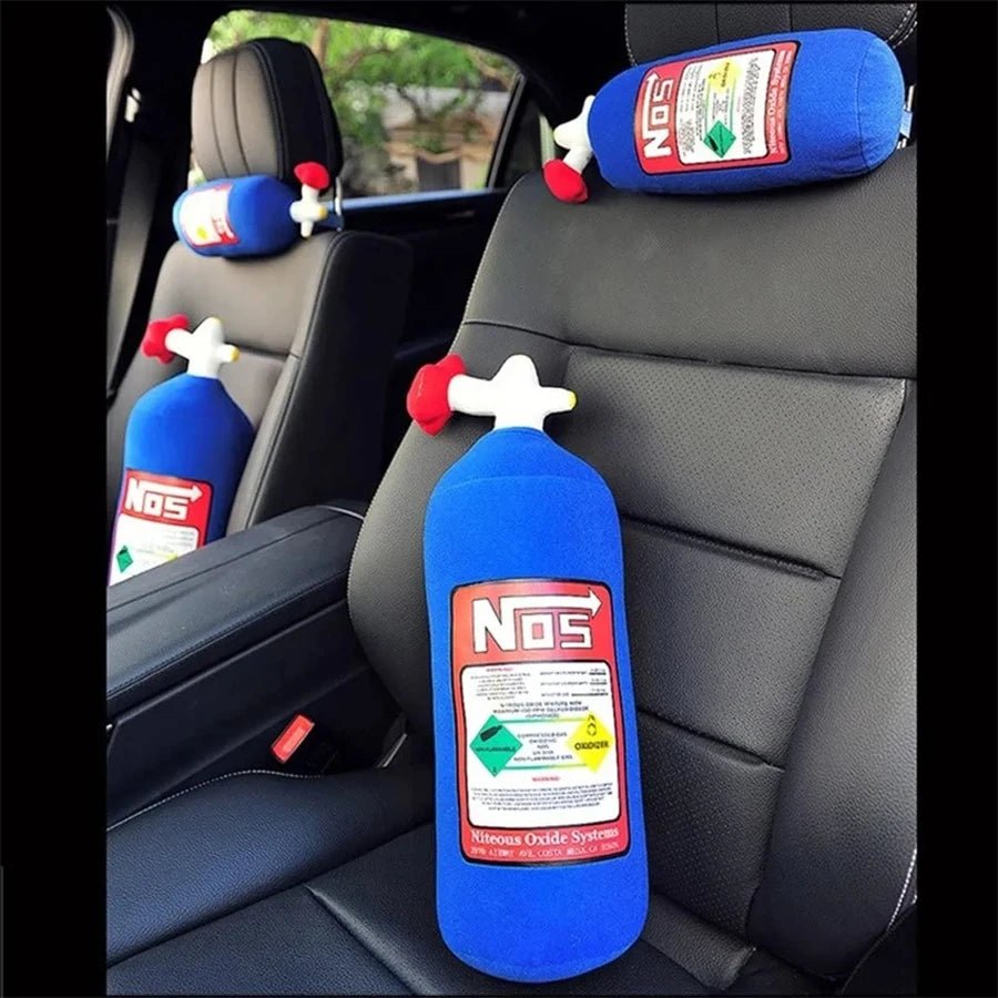 2023 New Car Neck Pillow Car Headrest for Driver Front Passenger Seat NOS Bottle Pillow Car Decor Headrest Cushion Plush Pillow - shift - knoobs