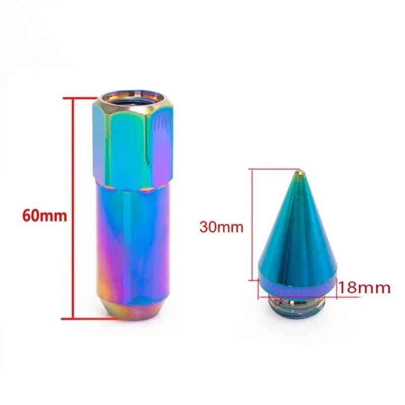 20pcs Jdm Racing Car Accessories Wheel Nuts M12x1.5 M12x1.25 Aluminum 60mm Extended Tuner Spike Lug Nuts For Cadillac Lincoln - shift - knoobs