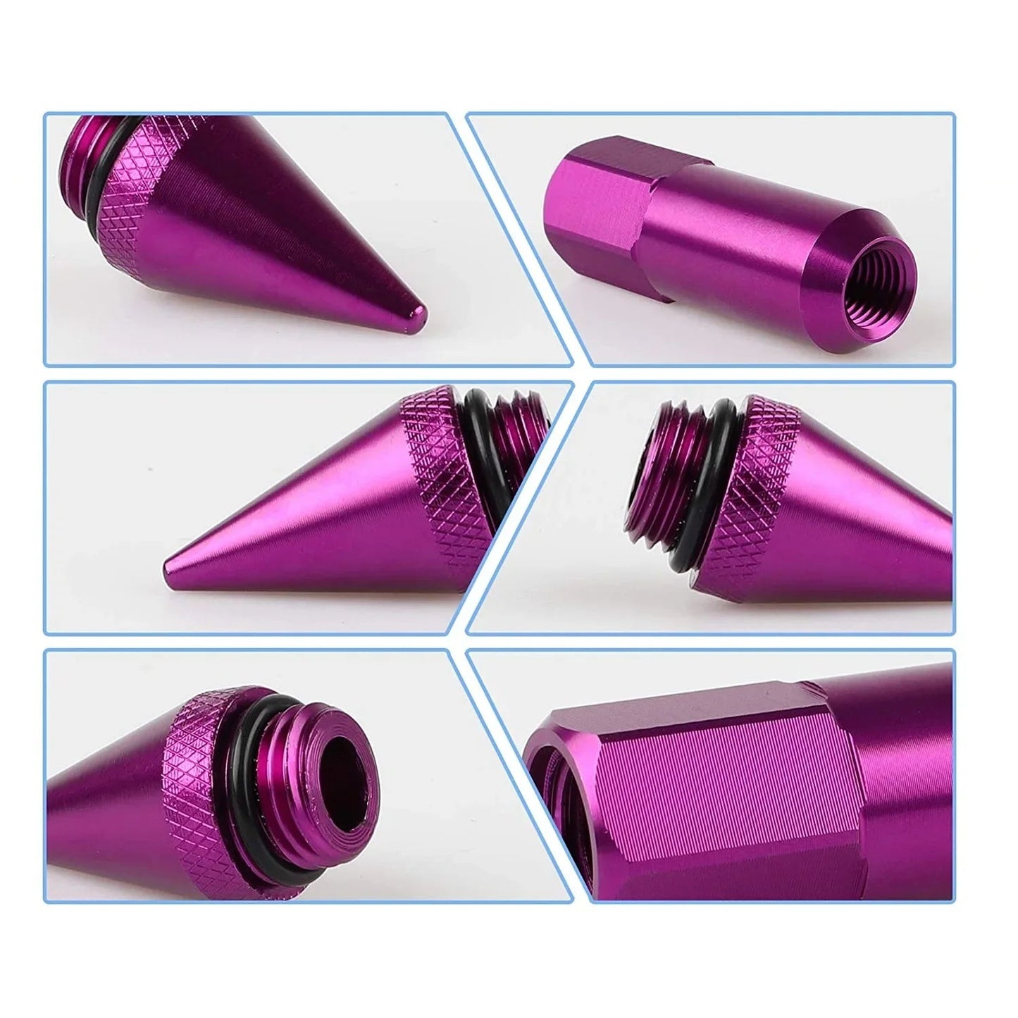 20pcs Jdm Racing Car Accessories Wheel Nuts M12x1.5 M12x1.25 Aluminum 60mm Extended Tuner Spike Lug Nuts For Cadillac Lincoln - shift - knoobs