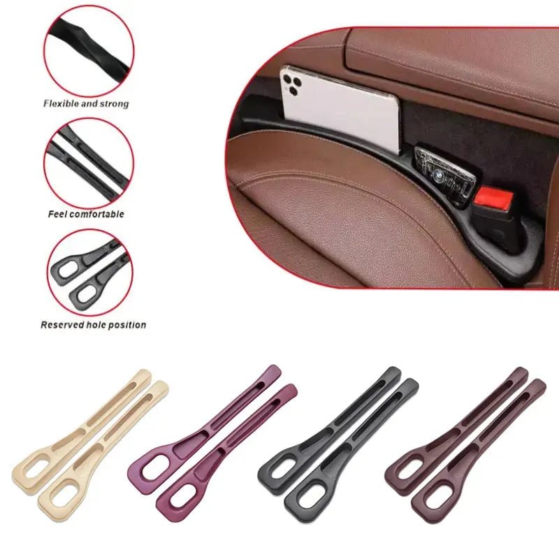 2pc Car Seat Gap Filler Organizer Pu Waterproof Car Seat Gap Plug Strip with 2 Grooves Seat Gap Storage Auto Interior Accessorie - shift - knoobs