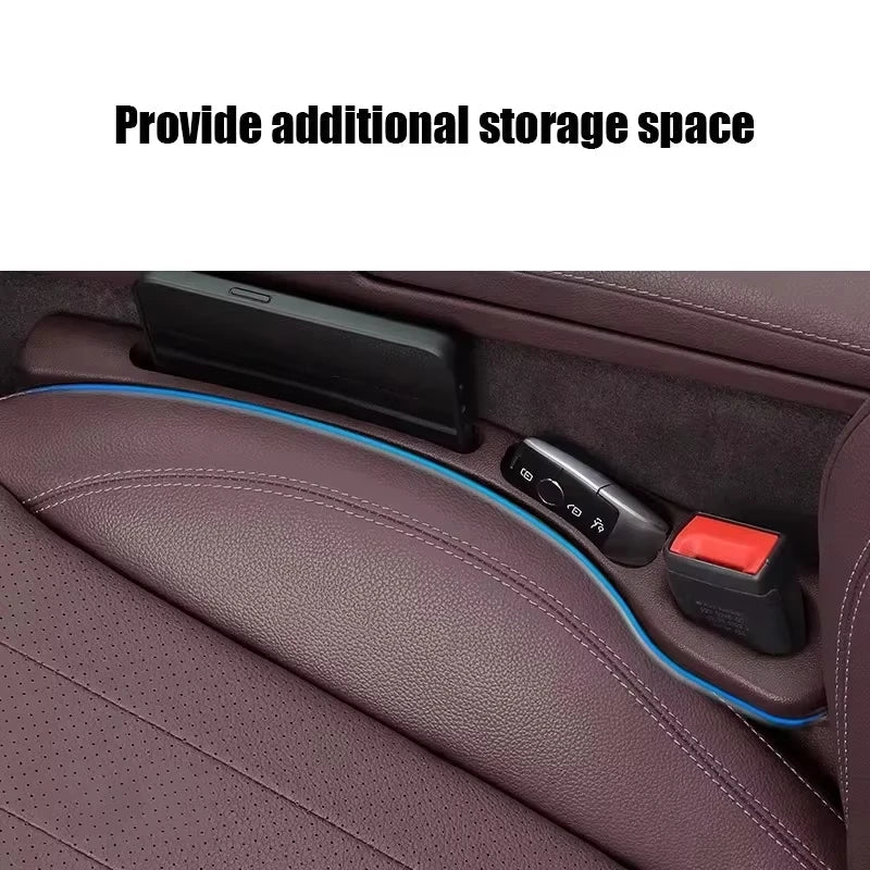 2pc Car Seat Gap Filler Organizer Pu Waterproof Car Seat Gap Plug Strip with 2 Grooves Seat Gap Storage Auto Interior Accessorie - shift - knoobs