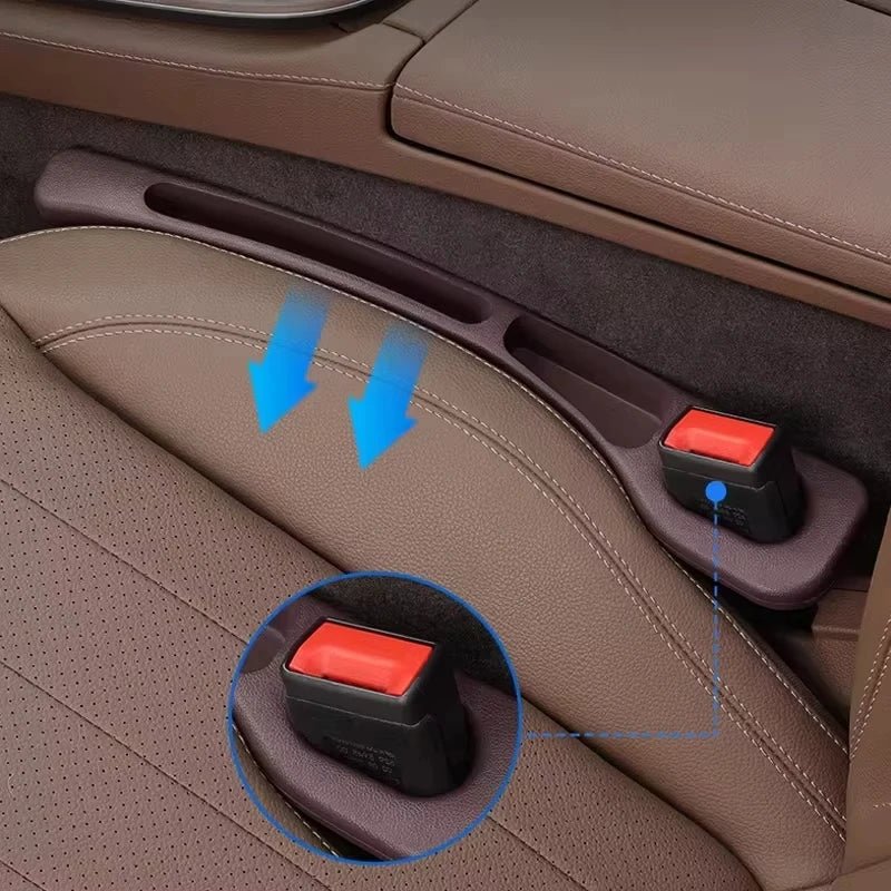 2pc Car Seat Gap Filler Organizer Pu Waterproof Car Seat Gap Plug Strip with 2 Grooves Seat Gap Storage Auto Interior Accessorie - shift - knoobs