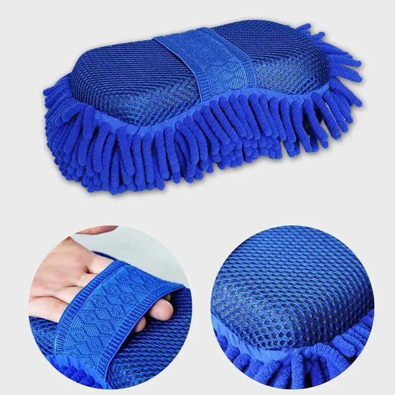 2Pcs Car Cleaning Brush Cleaner Tools Microfiber Car Washer Sponge Cleaning Washing Towel Auto Gloves Car Washing Accessories - shift - knoobs