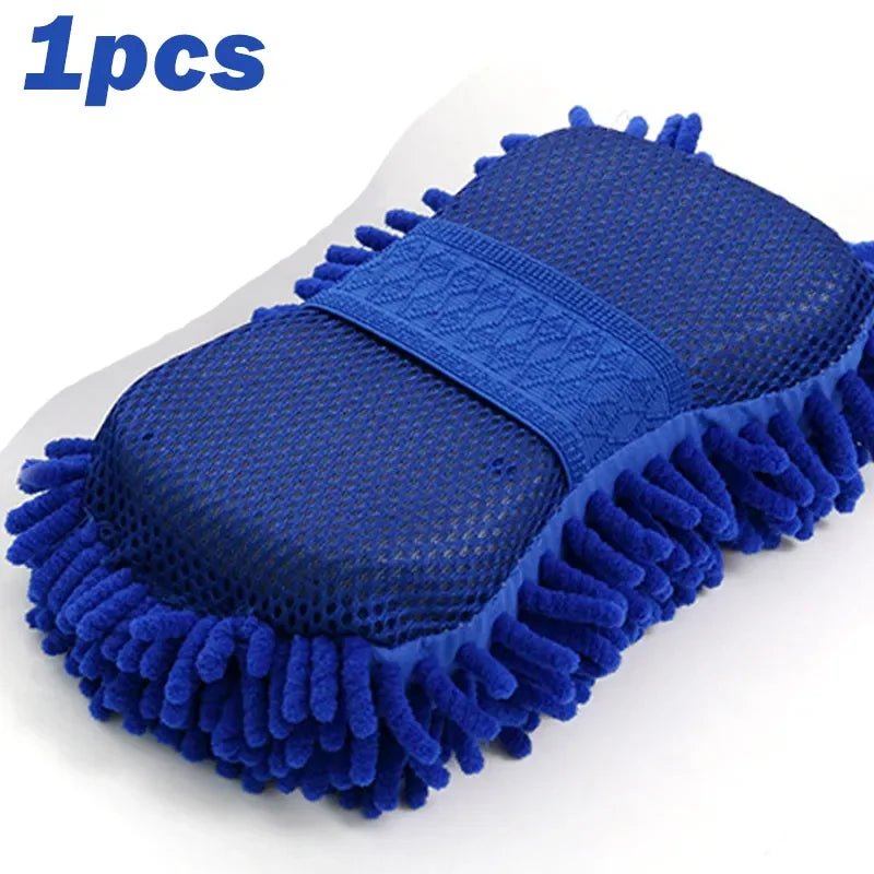 2Pcs Car Cleaning Brush Cleaner Tools Microfiber Car Washer Sponge Cleaning Washing Towel Auto Gloves Car Washing Accessories - shift - knoobs
