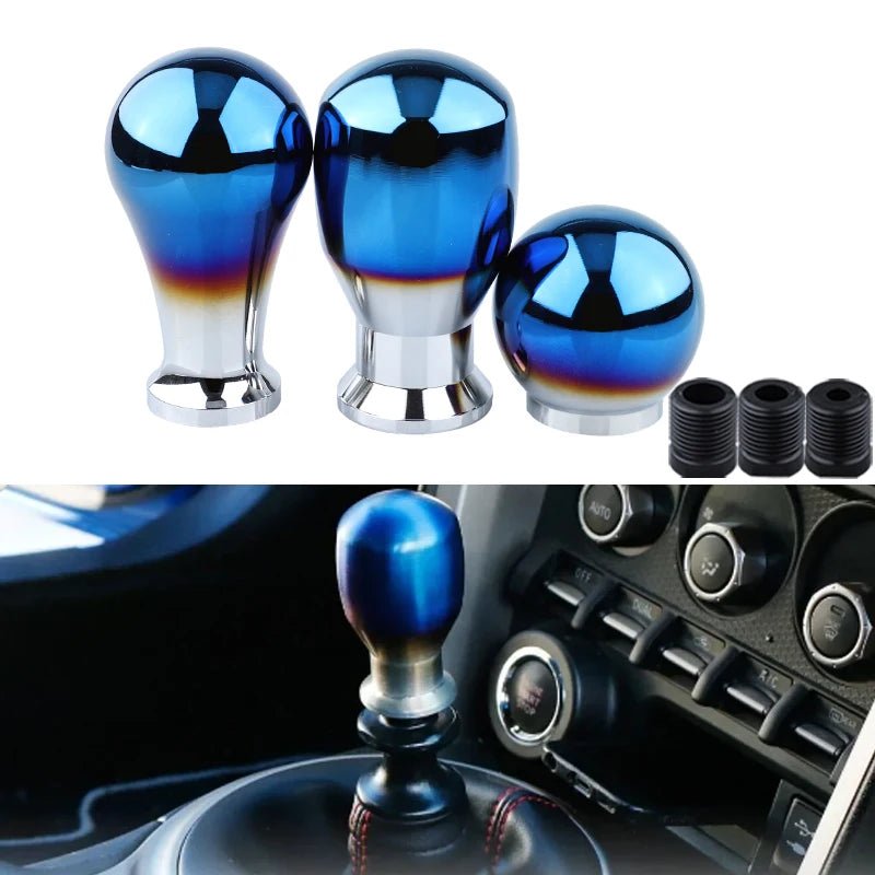 3 universal fashion baked blue burn titanium aluminum sports racing interior accessories Shift knob shift lever head rod - shift - knoobs