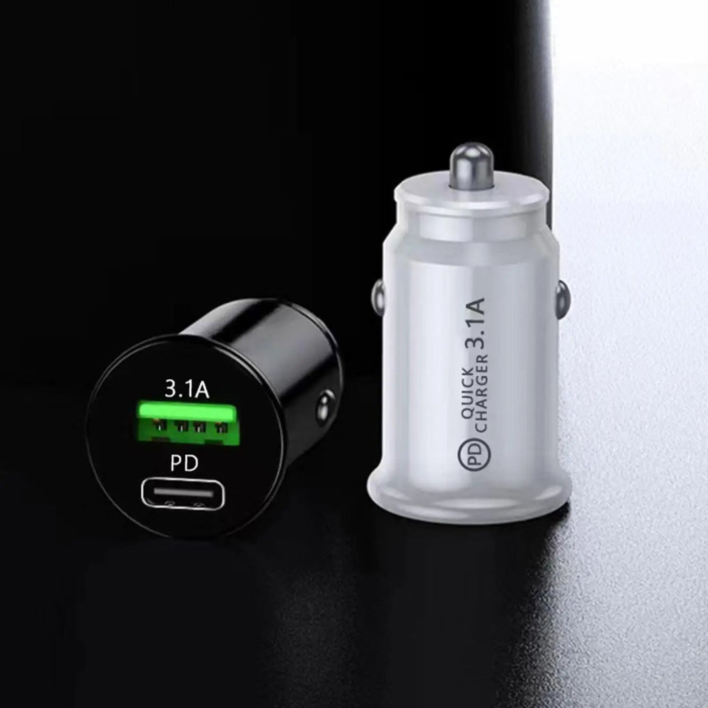 3.1A Fast Car Chargers USB PD Type C QC 3.0 Outlet Adapter Fast Charging For 12V 24V Car Truck Boat RV Motorcycle 12V/24V - shift - knoobs