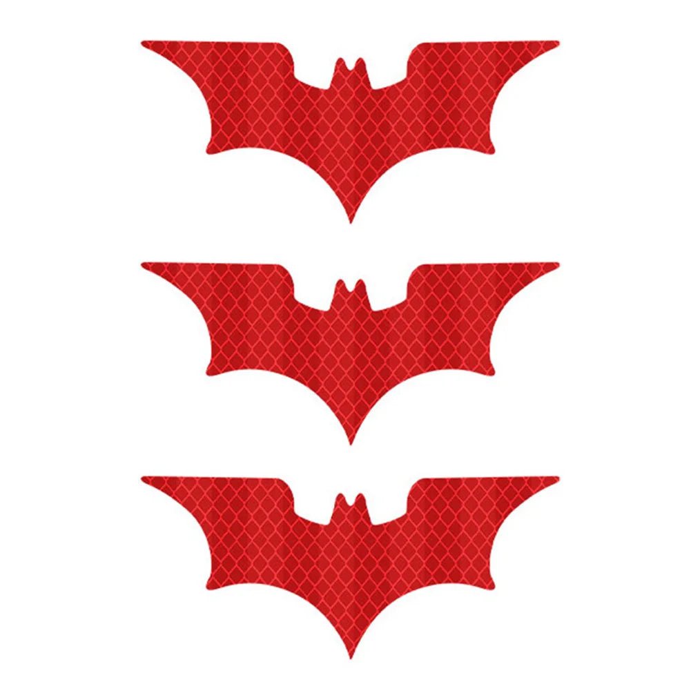 3Pcs/ Set Bat Car Reflective Sticker Electric Vehicle Warning Stickers Safely Night Helmet Decorative Decals Accessoire Voiture - shift - knoobs