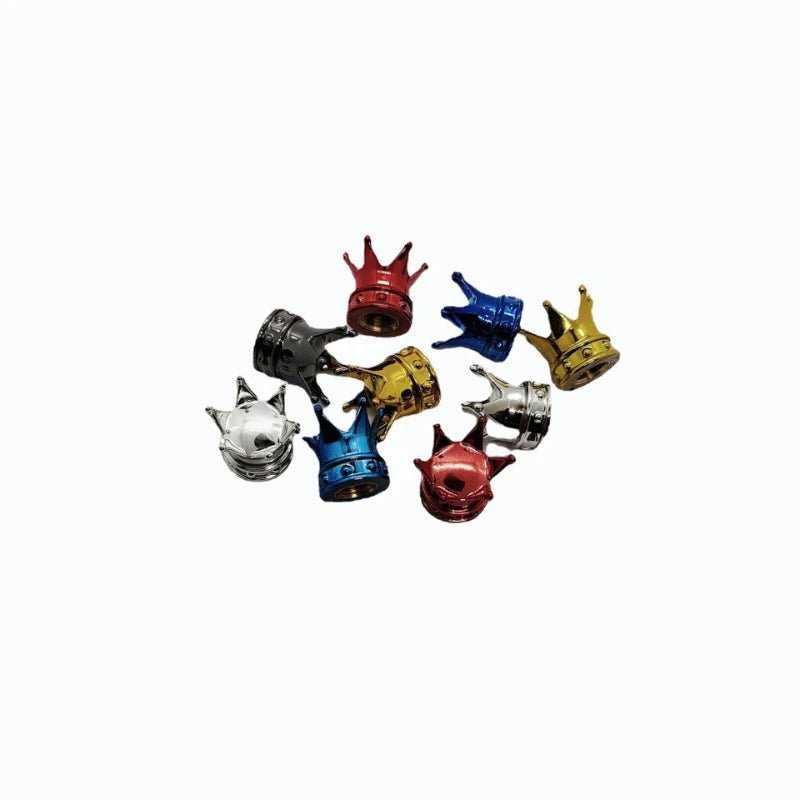 4 PCS Universal Crown Wheel Valve Covers Air Dustproof Waterproof Car Motorcycle Tyre Rim Covers Car Decoration Valve Caps - shift - knoobs