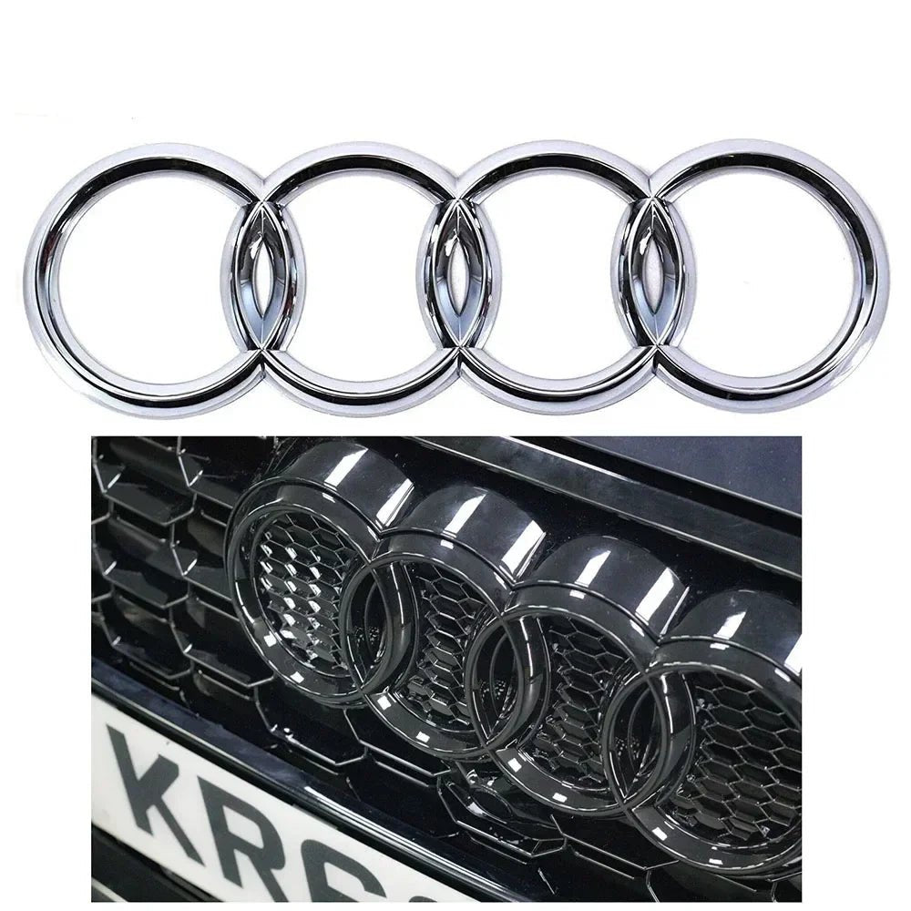 4 Ring ABS Car Hood Front Bonnet Grill Rear Trunk Emblem Logo Badge Sticker Decal For Audi A3 A4 A5 A6 A7 Q2 Q3 Q5 Q8 TT - shift - knoobs