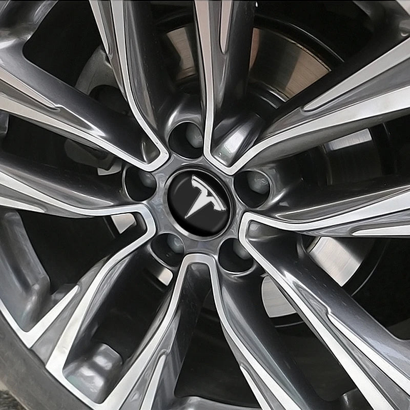 4Pcs 56mm Car Wheel Hub Center Cap Emblem Badge Stickers for Tesla Model 3 Model S X Y Roadster 2018 2019 2020 2021 Car Styling - shift - knoobs