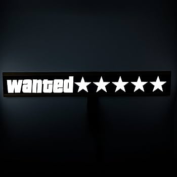 5 Stars Wanted Level Led Window/Windshield Sticker - shift-knoobs