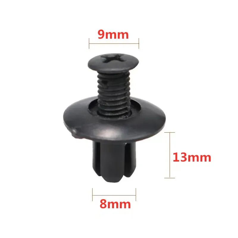 5/100pcs 8mm Plastic Rivets Fasteners Screw Car Bumper Fender Black Rivet Car Fastener Clips for Toyota Focus Kia Nissan Yamaha - shift - knoobs