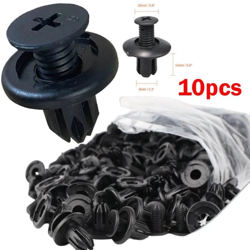 5/100pcs 8mm Plastic Rivets Fasteners Screw Car Bumper Fender Black Rivet Car Fastener Clips for Toyota Focus Kia Nissan Yamaha - shift - knoobs