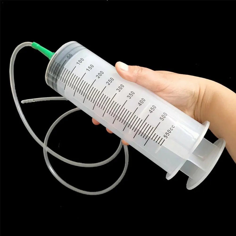 550/300/100ml Large Capacity Syringes Reusable Needle Barrel Oil Pump With 1m Hose For Pet Feeding Measuring Pump Vacuum Syringe - shift - knoobs