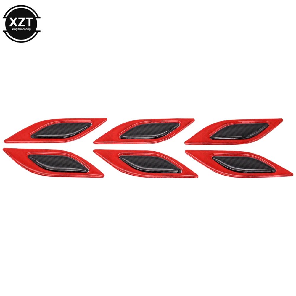 6pcs 3D Car Styling Reflective Carbon Fiber Bumper Strips Safety Warning Tape Secure Reflector Stickers Car Exterior Accessories - shift - knoobs