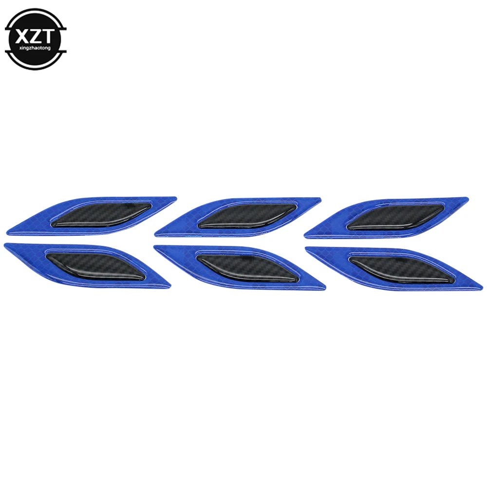 6pcs 3D Car Styling Reflective Carbon Fiber Bumper Strips Safety Warning Tape Secure Reflector Stickers Car Exterior Accessories - shift - knoobs