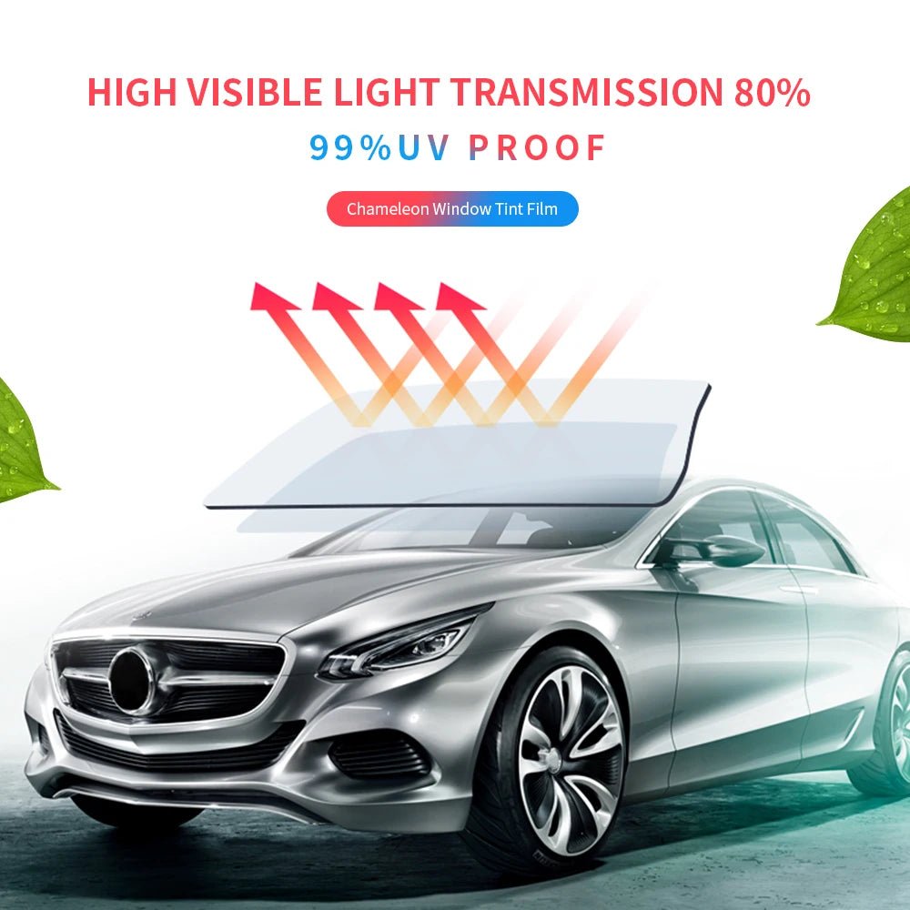 75%VLT Chameleon Car Front Window Tint Film House Window Film Auto Glass Sticker 99% UV Proof Solar Sun Shade Colorful - shift - knoobs