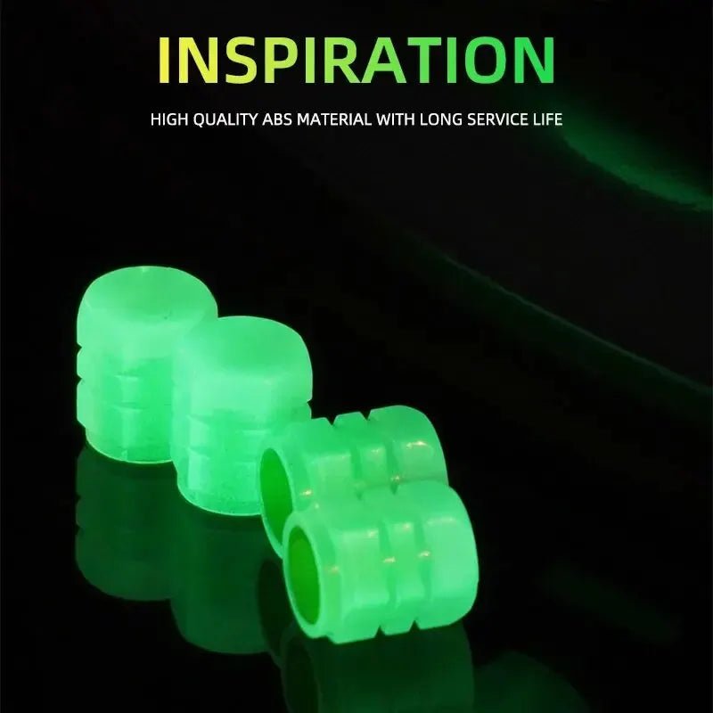 8PCS Luminous Valve Motorcycle Bicycle Bike Car Wheel Tyre Hub Cap Fluorescent Night GlowingLuminous Valve Stem Caps Decor - shift - knoobs