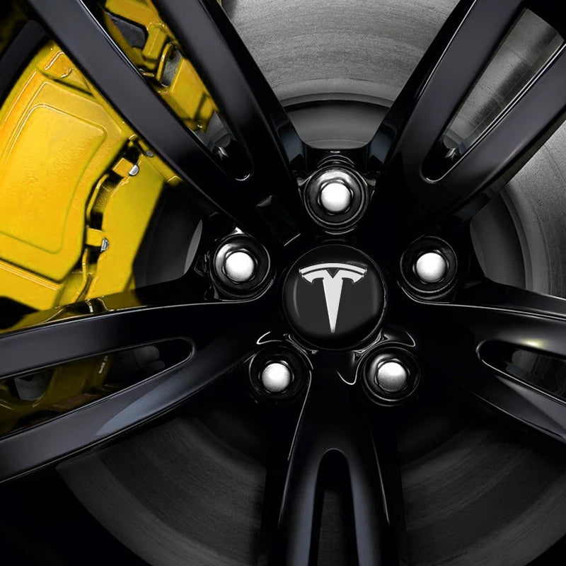 4Pcs 56mm Car Wheel Hub Center Cap Emblem Badge Stickers for Tesla Model 3 Model S X Y Roadster 2018 2019 2020 2021 Car Styling