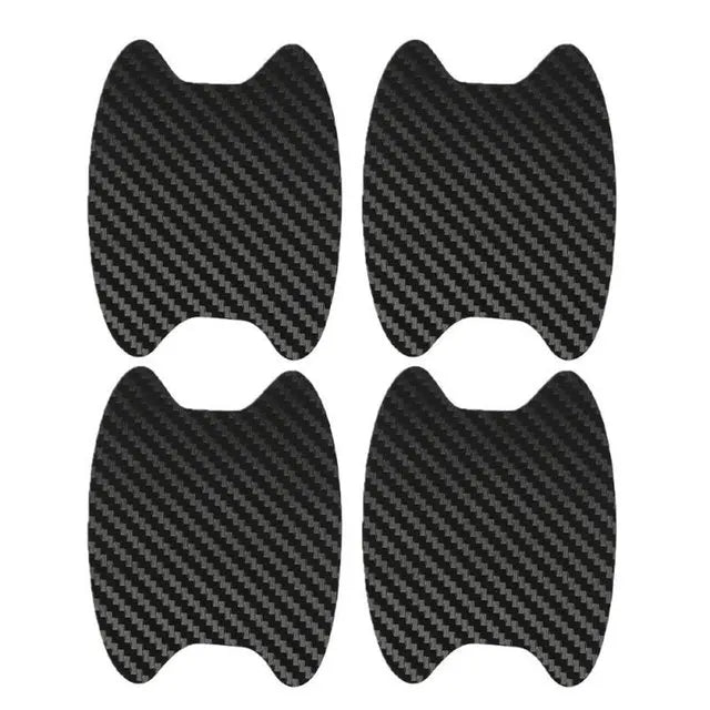 4pcs/Set Carbon Fiber Texture Car Door Handle Cup Scratch Protective Stickers Exterior Waterproof Auto Door Bowl Sticker