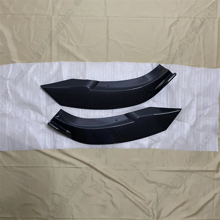 3Pcs Car Front Bumper Lip Spoiler Diffuser For Tesla Model Y 2020-2024 ABS Gloss Black Front Bumper Lip Protector Body Kits