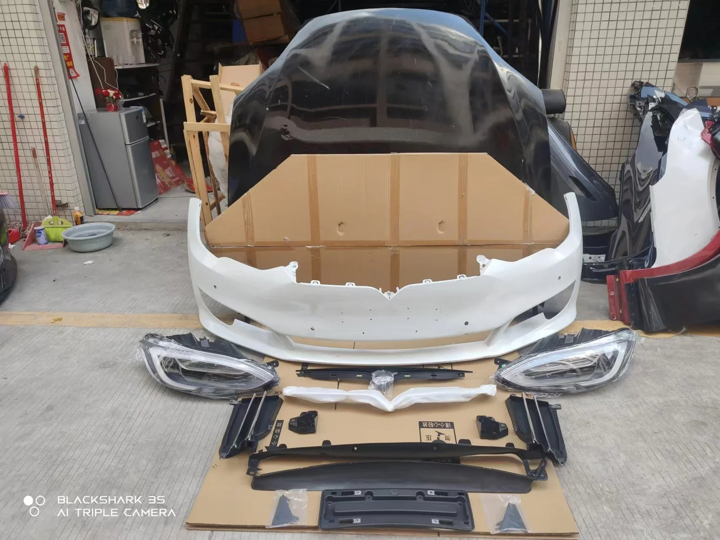 The original Tesla 100% matches the front bumper upgrade2016 For Tesla Model S Body Kit