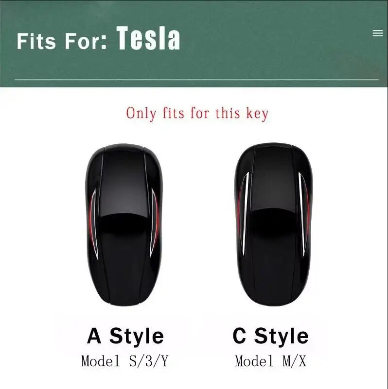 Zinc Alloy Car Key Case Protector Cover For Tesla Model 3 Model S Model Y Model X Model M Leather Shell Fob Holder Accessories