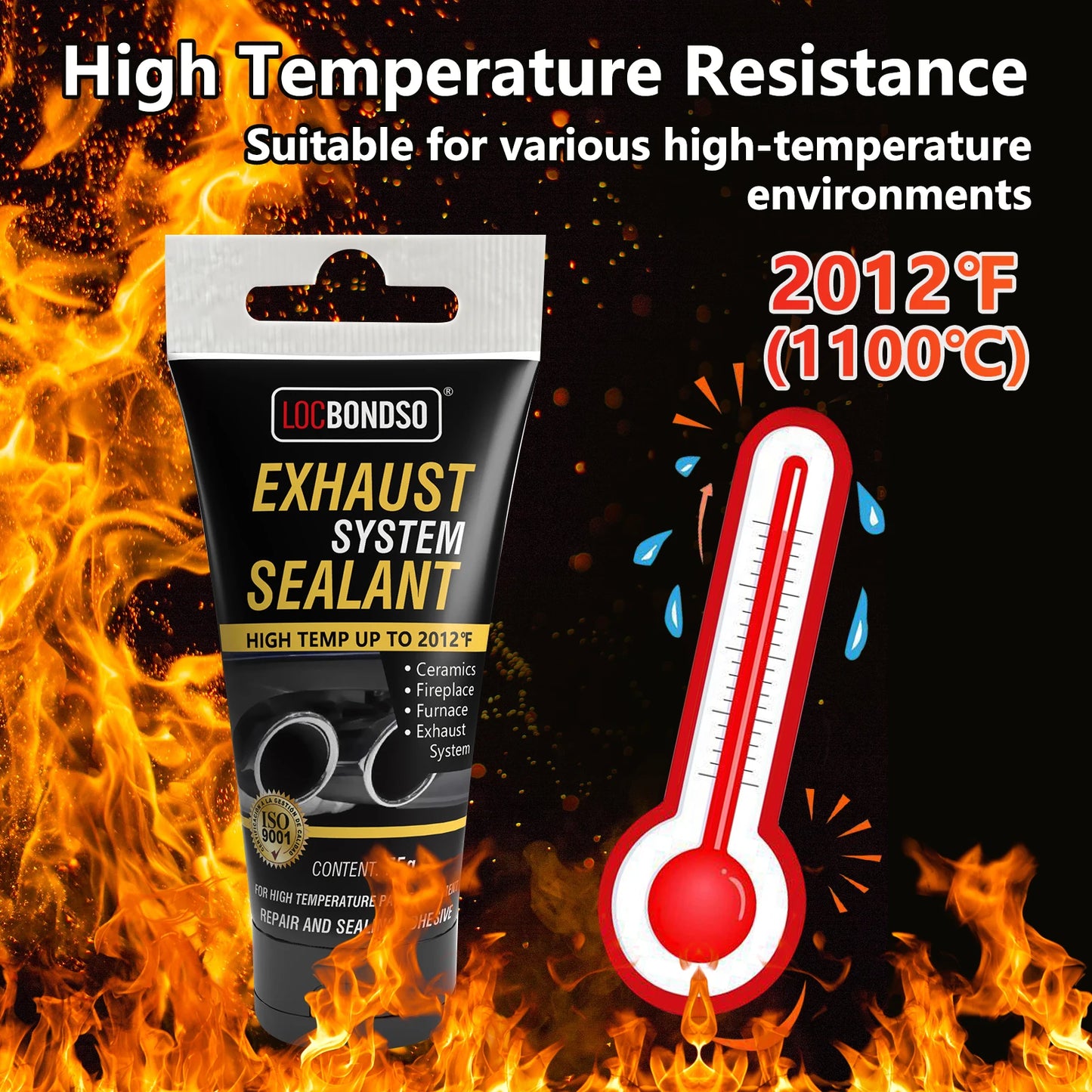 High Temp Muffler and Tailpipe Sealer - Exhaust System Sealant - Muffler Repair Kit for Auto Exhaust, Mufflers, Tailpipes