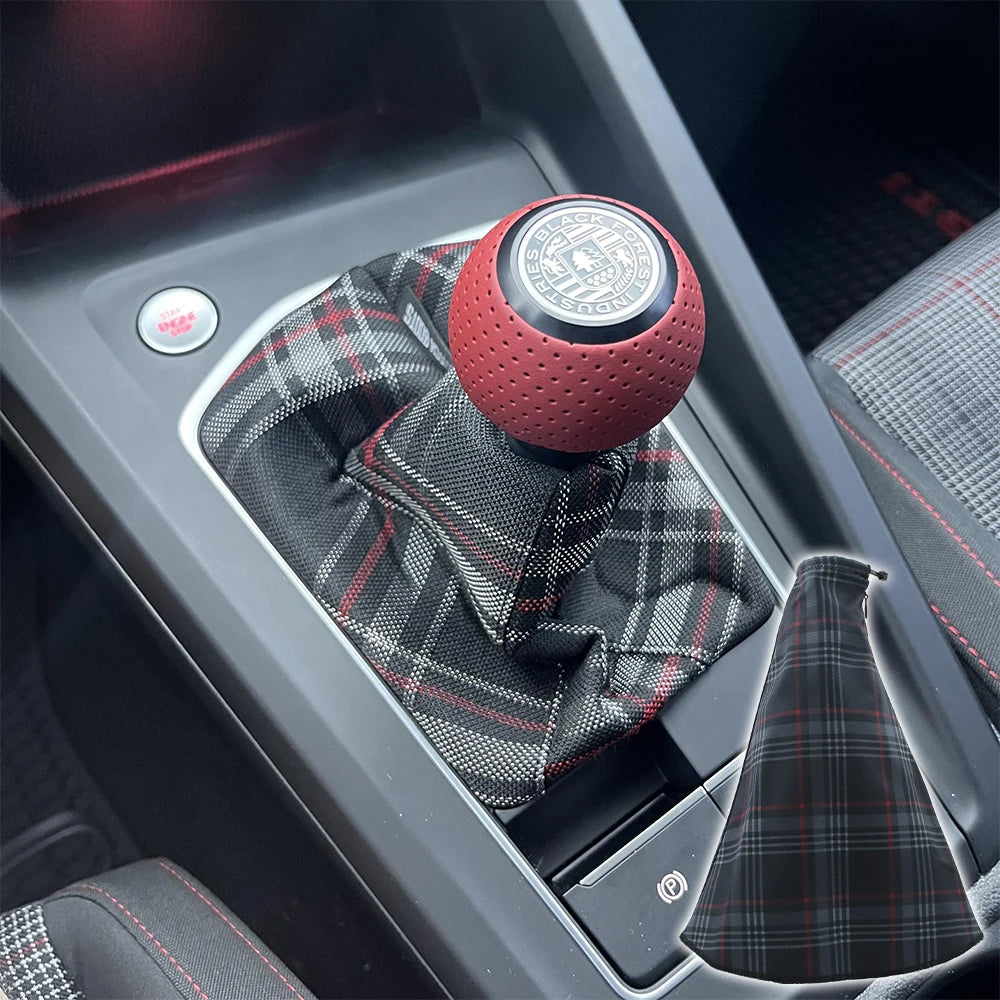 New Universal Checkered Shift Knob Boot Gear Tartan Shift Knob Cover Clark Shift Knob Cover For VW Golf Gti