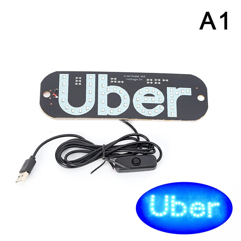 Light Sign For Car, Light Decal For Car Windshield With Suction Cups, Taxi Sign Light, Cab Indicator Lamp, Cigarette Lighter/USB