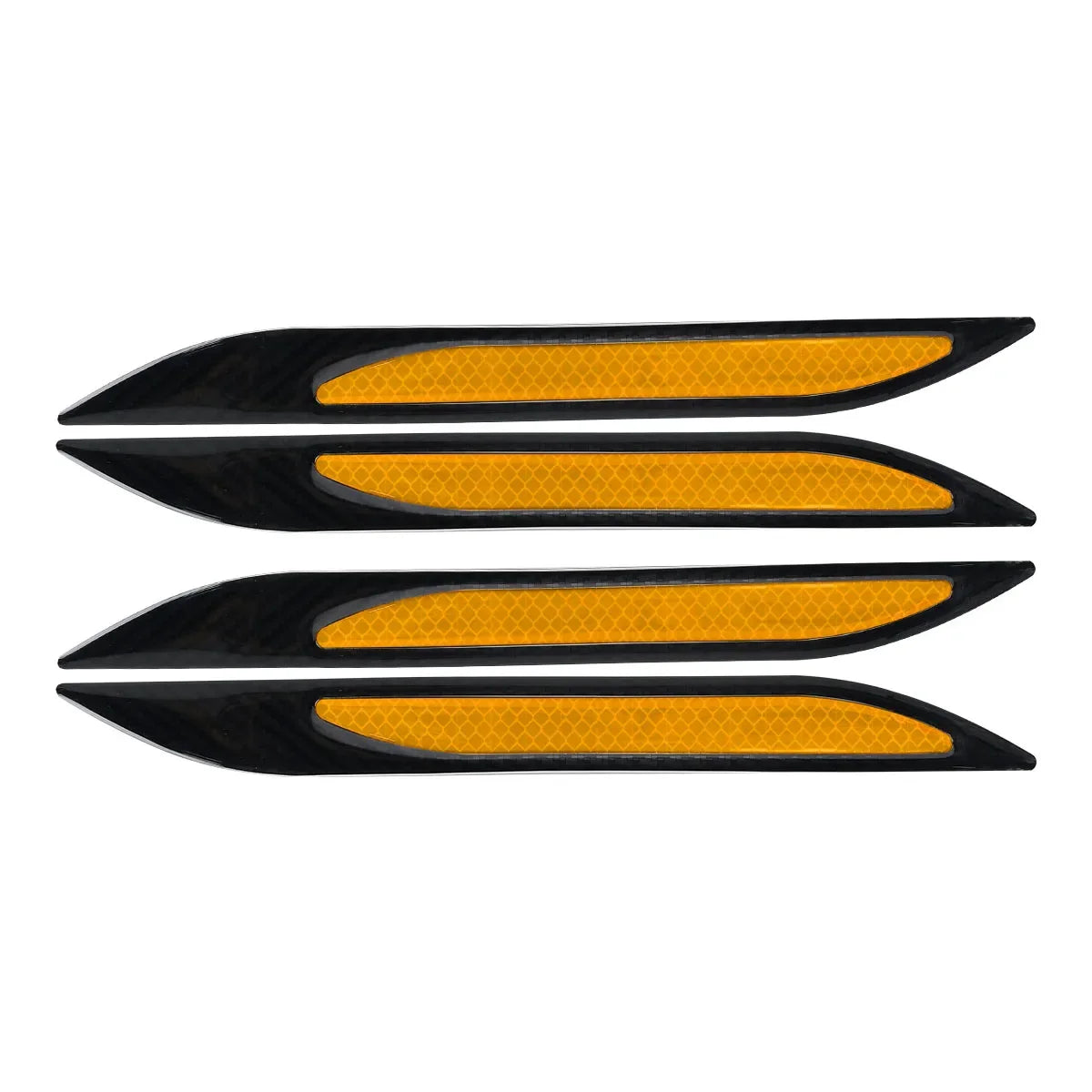Newest 4Pcs Car Reflective Strips Bumper Protector Carbon Fiber Body Safety Warning Sticker Auto Anti-scratch Tape Auto Styling