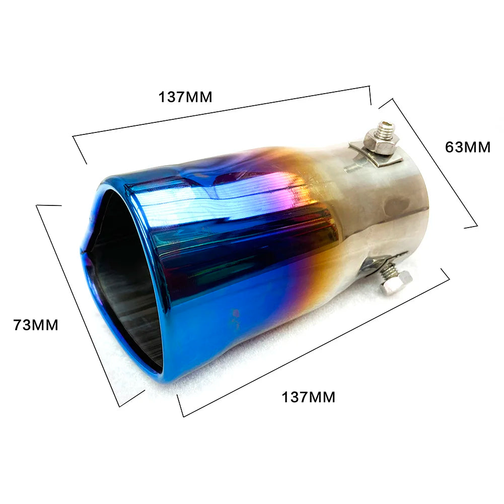 Dual/Single Exhaust Tip Inlet Bolt-on Square Round Edge Tailpipe Muffler Tip Double Outlets Tailpipe Replacement Accessory 
