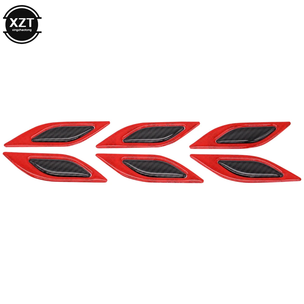 6pcs 3D Car Styling Reflective Carbon Fiber Bumper Strips Safety Warning Tape Secure Reflector Stickers Car Exterior Accessories