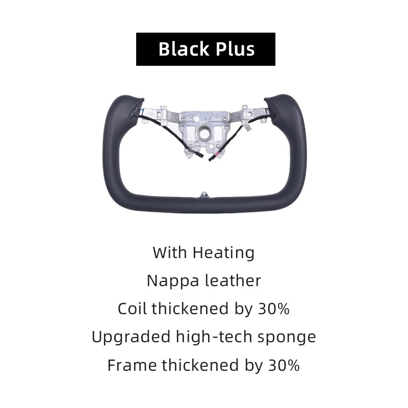 For Tesla Model3 Highland 2023-2024 Yoke Handle Steering Wheel With Heating Nappa Leather Volante Steering Wheel Car Accessories