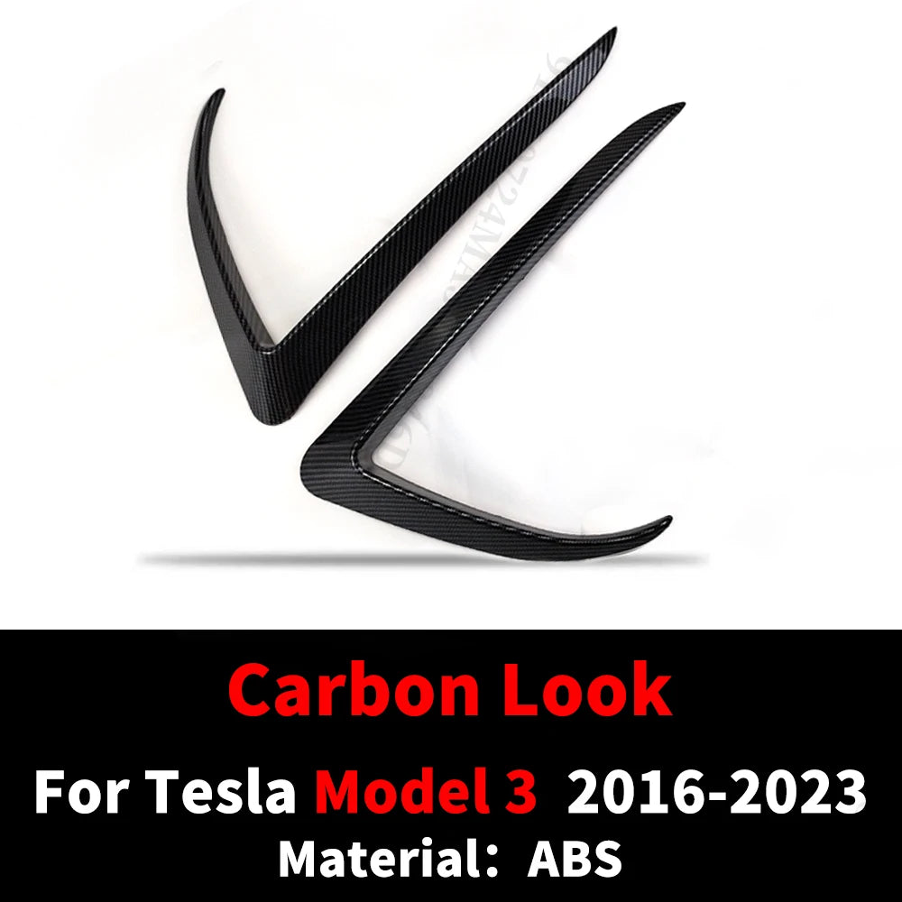 Body Kit Styling Decoration Front Fog Lamp Light Frame Trim Eyebrow Wind Splitter Spoiler For Tesla Model 3 Y 2016-2023 Tuning